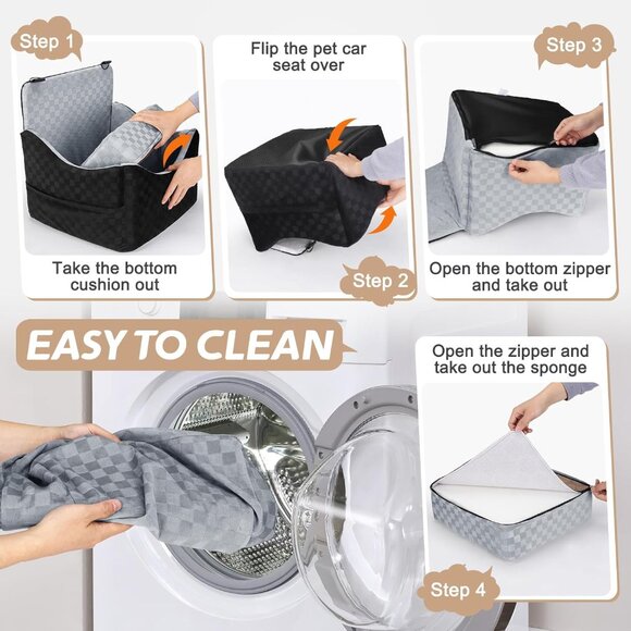 Elevated Dog Car Seat for Small/Medium Dogs up to 35 lbs - Picture 8 of 8